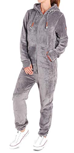 Finchgirl F2001 Damen Jumpsuit Teddy Fleece Dunkelgrau Gr. S