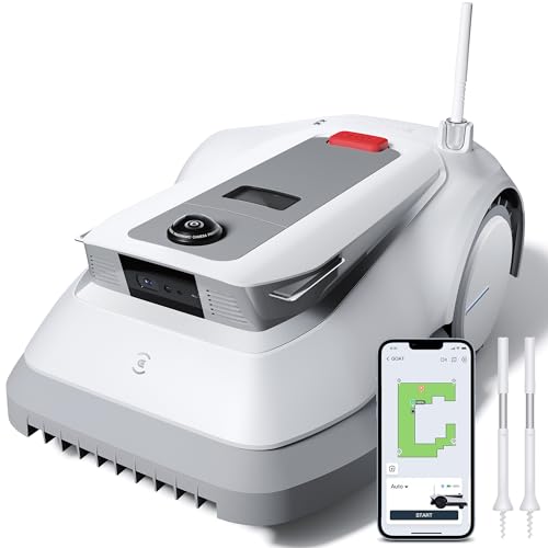 ECOVACS Goat G1-800 Mähroboter 800㎡ ohne Begrenzungskabel, vollautomatischer kartierender Rasenroboter, Ultra-Weitband+Vision+GPS-Positionierung, 16-Zonen-Management, intelligente Hindernisvermeidung