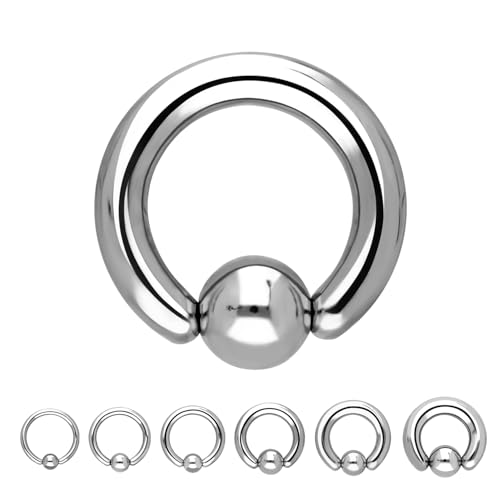 Treuheld® Klemmring Piercing BCR Ring - Silber - Edelstahl/Chirurgenstahl - Dick & Groß - Klemmkugelring - 3x10mm
