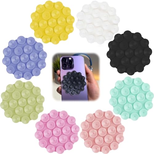 8 Stück Silikon Saugnapf Handyhalter Auto Saugnapf Kfz Smartphone Vielseitig Selbstklebende Saugnapf Selbstklebende Silikon-Saugnäpfe für Alle Handy-Modelle Selfies und Videos, Glas oder Spiegel