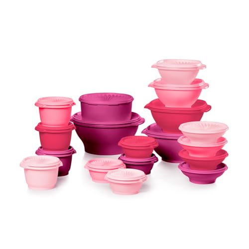 Tupperware Heritage Collection Frischhaltedosen-Set, 36-teilig, Vintage-Pink, spülmaschinenfest und BPA-frei (18 Behälter, 18 Deckel)