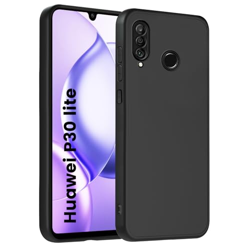 HuwaiH Handyhülle für Huawei p30 lite Hülle, Anti-Schock, Upgraded Kameraschutz, Antikratzer, Anti-Rutsch Schutzhülle, Unterstützt kabelloses Laden, Anti-Fingerabdruck Case für p30 lite(Schwarz)