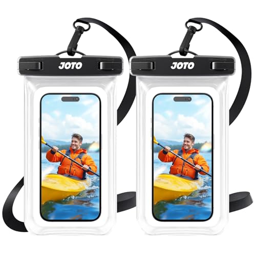 JOTO 2 Stück wasserdichte Handyhülle IPX8 Unterwasser Wasserfest Handytasche für iPhone 17 16 15 14 13 12 11 Pro Max Plus Air Galaxy S24 S23 A15 Xiaomi bis 7 Zoll Phone Case –Klar