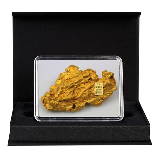 Goldstücke24 - Gold verschenken Goldnugget Goldbarren 1g in schwarzer Geschenkbox - Tolle Geschenkidee