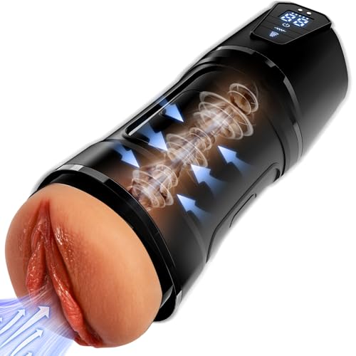 Elektrischer Masturbator Masturbieren für Männer mit 10 Vibrationsfunktion & 5 Saugen, Sex Spielzeug für die Männer Realistisch Vagina Pussy, Taschenmuschi Masturbatoren Penis Pussy Sex Toys