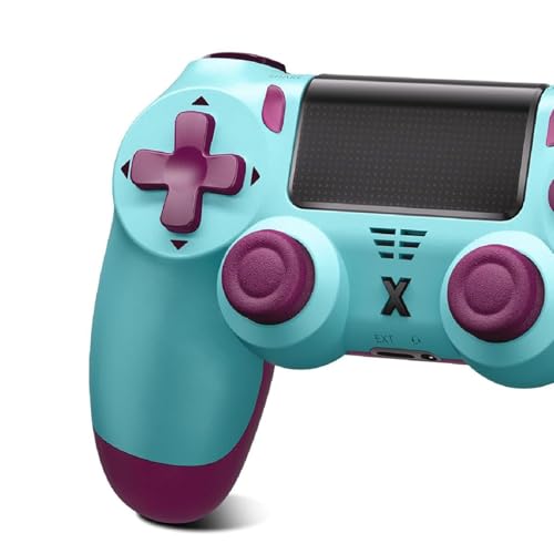Suoxiom Wireless Controller für P4,Game Controller Kompatibel mit P4/Slim/Pro,Bluetooth Gamepad Joystick mit Touch Panel,6-Achsen Gyro Sensor, 3.5mm Audio Jack,Blau