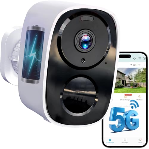 HITELLARCAM 2K Überwachungskamera Außen Akku, 2.4/5GHz Dual-Band WLAN Kamera Set mit Kostenlosem Cloud-Speicher, KI-Bewegungserkennung, Farb-Nachtsicht, 2-Wege-Audio, IP66 Wasserdicht für Haus &Garten