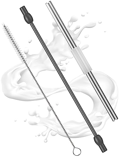 Milchschlauch Kompatibel mit Siemens EQ6, Ersatzteil von EQ6 Milchschlauch, Edelstahles Milchrohr und Reinigungsbürste Set Kompatibel mit Siemens Eq6 Series, Bosch Veroaroma Kaffeevollautomat