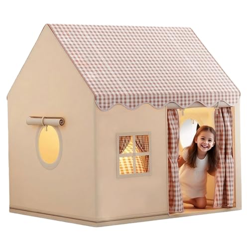Kinderzelt für den Innenbereich, 119 x 99 x 130 cm, atmungsaktives Spielzelt mit Tür und Fenster, faltbares Kinderspielhaus mit abnehmbarer Metallstütze für Jungen und Mädchen, Kinderspielzelt, Ki
