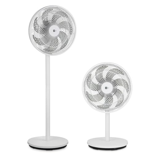 aeco AirX-Flow 100 Standventilator 2-in-1 Stand- & Tischventilator 3 Geschwindigkeitsstufen Höhenverstellbarer Oszillation 85° 55W Kraftvoller 7-Blatt Lüfter Ventilator Luftzirkulation