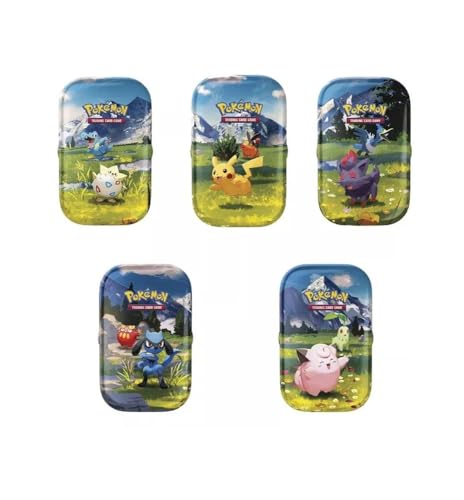 PoKéMoN Mini Tin Bundle, 50 verschiedene Karten, 1 zufällig ausgewählte, extrem seltene Spielmünze