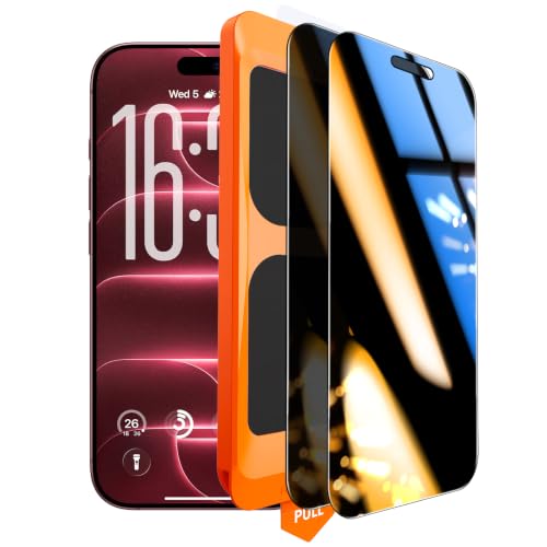TOCOL für iPhone 18 Pro Max für Panzerglas Sichtschutz, Einfache Montage