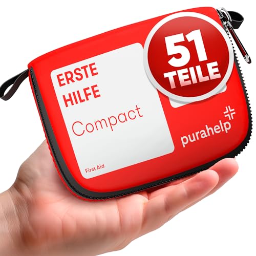 Mini Erste Hilfe Set - Kompakt & Leicht - 52 Teile für Reisen, Outdoor, Camping, Fahrrad - Reiseapotheke Erste Hilfe Set