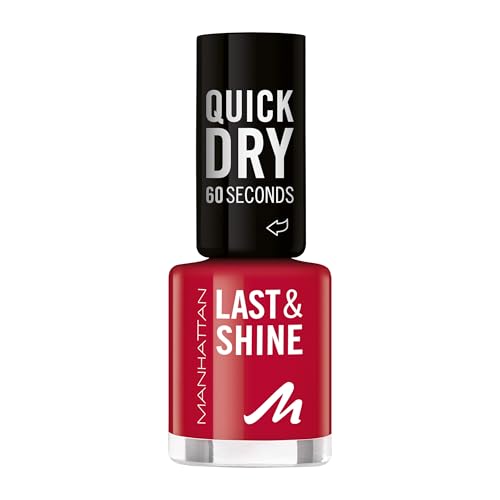 MANHATTAN Last & Shine schnelltrocknender Nail Polish, veganer & tierversuchsfreier Nagellack, langanhaltend, ultraglänzendes Finish, 8ml, Fb. 630 Be My Baby