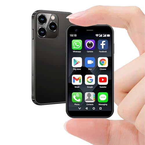 BLKE Max 4G-Mini-Smartphone, 3,0-Zoll-HD-Bildschirm, Quad-Core-Dual-SIM, 3 + 32 GB, 2000 mAh, entsperrtes Kindertelefon, Taschentelefon für Schüler, kleines Smartphone mit Touchscreen Schwarz