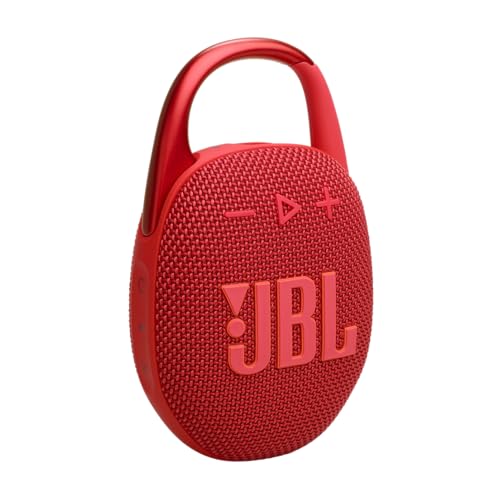 JBL Clip 5 - Rot – Tragbare Bluetooth-Lautsprecher-Box mit JBL Pro Sound, tiefem Bass und Playtime-Boost-Funktion – Wasserfest und staubfest – 12 h Laufzeit