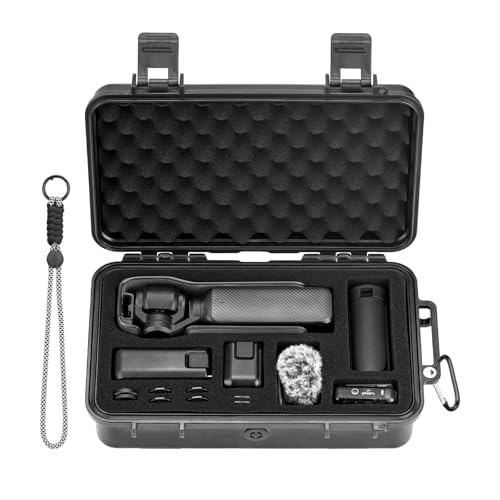 BRDRC Osmo Pocket 3 Koffer Wasserdichter Case tragbare Reise-Tragetasche für DJI Osmo Pocket 3 Creator Combo Zubehör (Mit Handschlaufe und Karabiner)