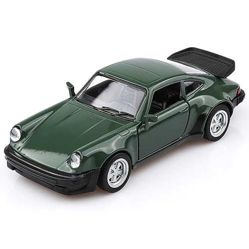 TOKAXI 1/36 Maßstab Porsche 911 Turbo 1978 Diecast Automodelle, Rückziehautos Porsche 911 Spielzeugauto, Autogeschenke für Jungen und Mädchen, Grün
