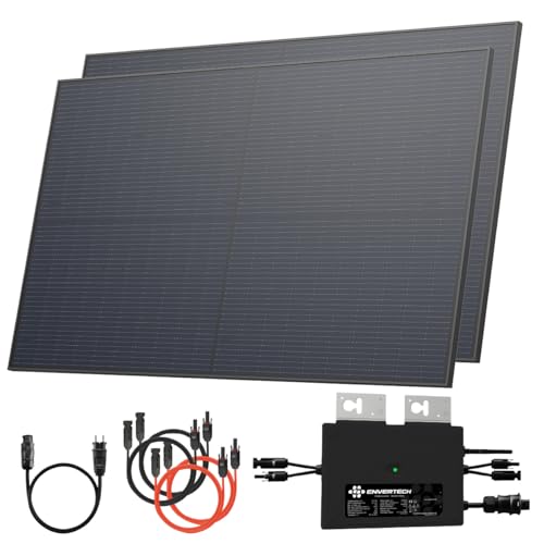 Solarway® 880W Balkonkraftwerk 800W komplett Steckdose - neuester 800 Watt Wechselrichter - Solaranlage Komplettset - 440W bifaziale Solarmodule & Envertech & Zubehör