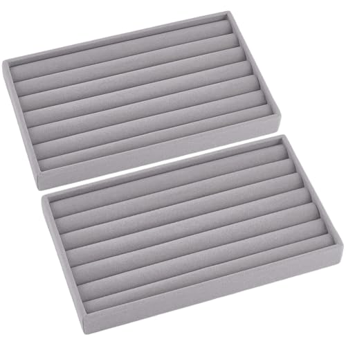 SOFPLATE Schmucktablett Schmuckaufbewahrung Schublade Stapelbar Grau Schmuck Organizer Schublade für Schmuck Schubladeneinsatz Halsketten Armbänder Ohrringe Ringe Aufbewahren Präsentieren