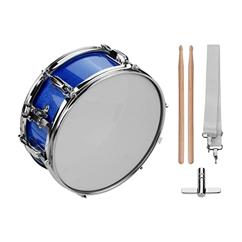 Sunydog 12 Zoll Snare Drum Set mit Drumsticks Stimmschlüssel und Schulterriemen, Percussion Instrument für Anfänger Marching Snare Drum Marschtrommel Übungskit (Blau)