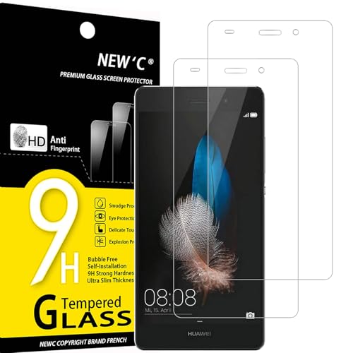 NEW'C 2 Stück für Huawei P8 Lite für Panzerglas, Frei von Kratzern, 9H Härte, HD Displayschutzfolie, 0.33mm Ultra-klar, Ultrabeständig