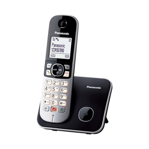 Panasonic Dual-Micro/Nano, KX-TG6851GB Schnurlostelefon (Bis zu 1.000 Telefonnummern sperren, übersichtliche Schriftgröße, lauter Hörer, Voll-Duplex Freisprechen) schwarz-silber