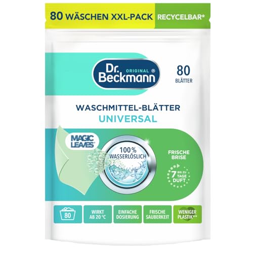 Dr. Beckmann Waschmittel-Blätter Universal | Wasserlöslich | 80 Blätter