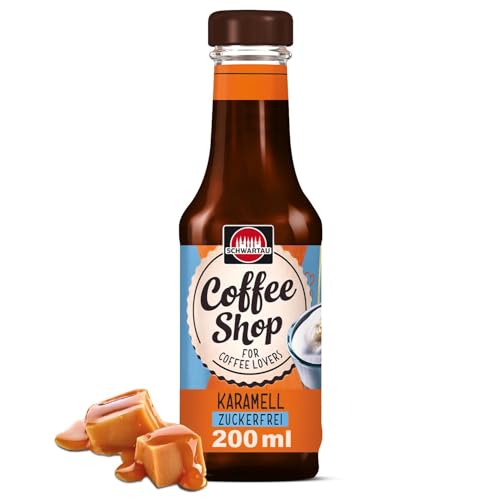 Schwartau Coffee Shop Zuckerfreier Karamell-Sirup – Barista-Qualität für Kaffee-Kreationen, Natürlicher Geschmack ohne Farbstoffe, 200ml