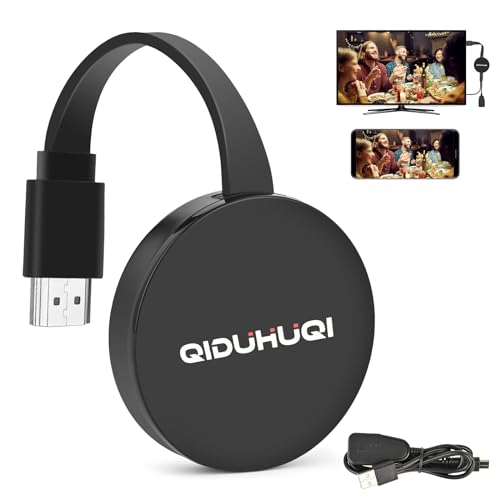 4K Wireless HDMI Dongle, Miracast hdml Adapter mit Screen Mirror, Hdmi Wireless Cast für i-Phone/i-Pad/Android/iOS zu TV/Monitor/Projektor, Unterstützt Miracast, DLNA, Airplay(Mattschwarz)