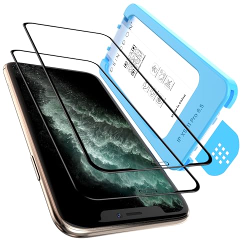 DEINODON Premium für Panzerglas für iPhone 11 Pro Max/XS Max [Full Screen], Auto-Installation 100% Ohne Blasen, Ultra Hart 9H Schutzglas Stoßfest Kratzfest Hüllenfreundlich Kein Fingerabdruck, 2 Stück