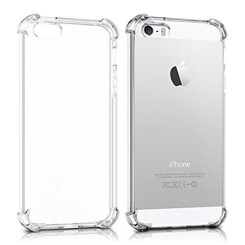 Transparent Silikonhülle TPU Anti-Shock für iPhone 5 / 5S / SE, Handyhülle Premium Kratzfest TPU Durchsichtige Schutzhülle