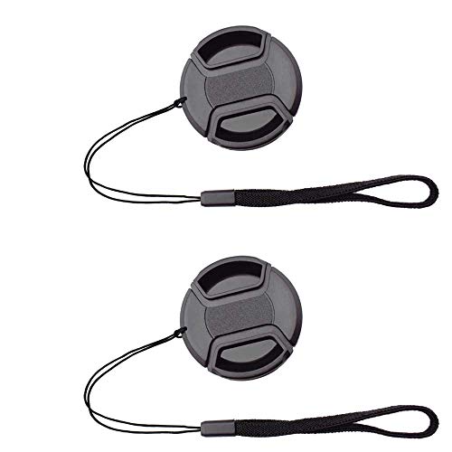 ULBTER 55mm Objektivdeckel mit Halter Objektiv Deckel Kameradeckel für AF-P DX NIKKOR 18-55 mm f/3.5-5.6G VR Objektiv für Nikon D7200 D5600 D5500 D5300 D3500 D3400 D3300 DSLR-Kamera – 2 Stück