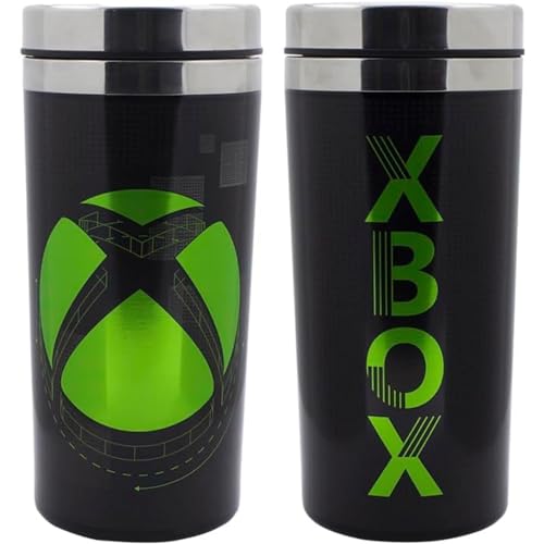 Paladone XBOX Reisebecher - Offiziell lizenziertes Getränkeflasche, hält Getränke heiß & kalt, Neuheitsgeschenk für Gamer, ideal für Pendler, 450 ml (15 Fl Oz)