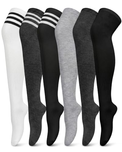 Chalier Cozy Kniestrümpfe Damen Baumwolle Lange überkniestrümpfe 6 Paar