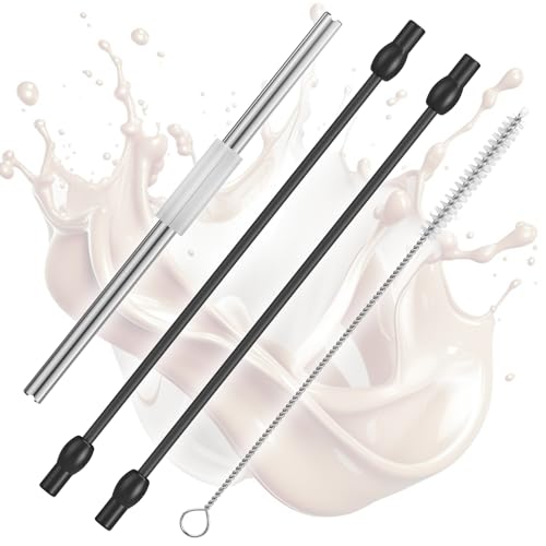 Milchschlauch Set für Siemens EQ6 EQ7-2 Silikon Ersatzschläuche mit Edelstahl Milchrohr und Reinigungsbürste, Kompatibel mit Siemens EQ6 Series 300/500/700 und Bosch VeroAroma Kaffeevollautomat