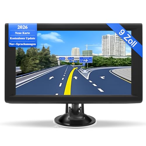 Navi für wohnmobile,9 Zoll,LKW navigationsgeräte GPS Auto Echtzeit-Verkehr mit HD Display und Sprachsteuerung Europa-Karte für Langstrecke,navigationsgeräte für Auto Stadtfahrten und Reisen