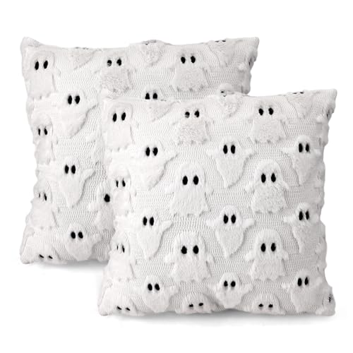 GADITIEK 2 Stück Halloween Kissenbezug 45 x 45 cm, Lustig Geister Deko Halloween Kissen Herbstdeko Innen Zimmer Deko Aesthetic Bettwäsche Aesthetic Decor (Nur Cover)