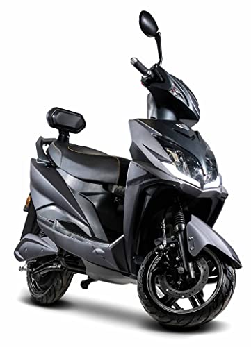 Elektroroller Falcon, 3400 Watt, 45 km/h, herausnehmbarer Lithium-Akku, 80 km Reichweite, mit Straßenzulassung, Schwarz