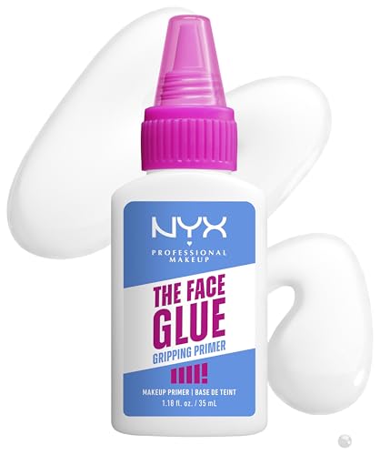 NYX Professional Makeup The Face Glue Gripping Primer, Grundierung, Base, Feuchtigkeitsspendender Primer für 24 Stunden Make-up-Halt, ohne klebrige weiße Rückstände, 35 ml