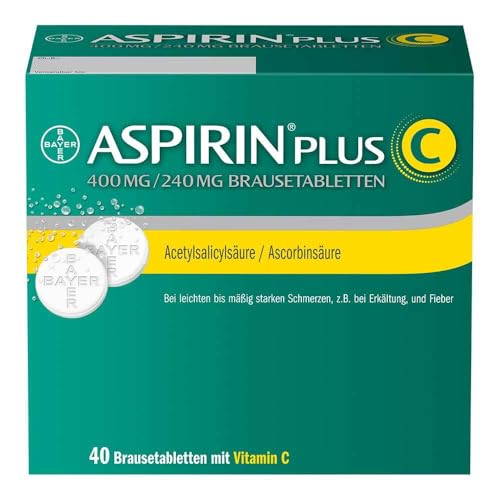 Aspirin Plus C | Erkältungsmittel mit Vitamin C | schnell gegen Kopf-, Hals- und Gliederschmerzen | Nr. 1 Erkältungsmarke | 1x 40 Brausetabletten