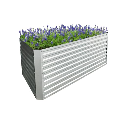 RS Trade® Florenz XL Hochbeet L 180 cm x B 90 cm x H 90 cm Gemüsebeet Gartenbeet Kräuterbeet Anzuchtbeet Frühbeet Stahl-Wellblech Zink-Alu Metall witterungsbeständig
