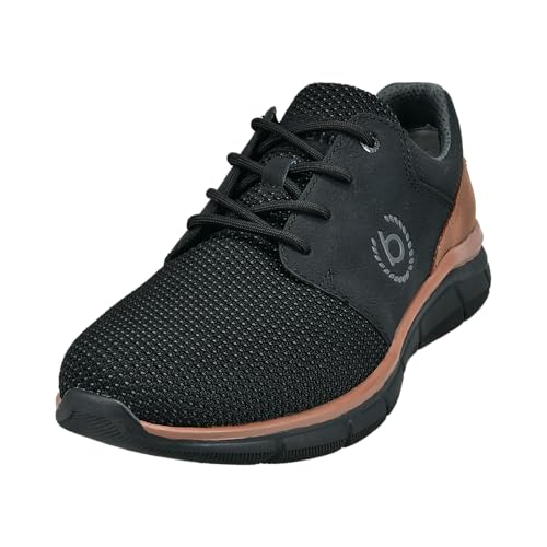 bugatti man Herren Low-Top Sneaker, Männer Sneaker, Wechselfußbett,Men,Halbschuhe,straßenschuhe,Strassenschuhe,Turnschuhe,Black (1000),43 EU/EU UK