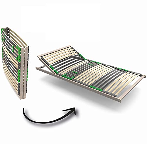 Lattenrost2go FlexSTAR Lattenrost 90x200 cm - Verstellbares Kopfteil, 28 Federleisten, 7 Zonen, Härtegrad anpassbar, bis 140 kg, Montagefrei, Ergonomischer Holz-Schlafkomfort