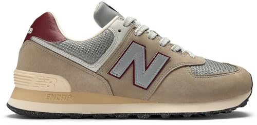 New Balance 574 V2 Unisex Sneaker, Arid Stone/Monarch Burgundy, 45.5 EU