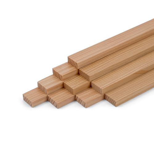 Woodsellers® 10er‑Set Holzleisten Lärche gehobelt 8 × 25 × 500 mm – Massivholzleisten naturbelassen & verleimfertig – für Möbelbau, Innenausbau & DIY‑Projekte