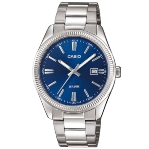 Casio Herren-Armbanduhr MTP-1302PD-2AVEF, Silber/Blau