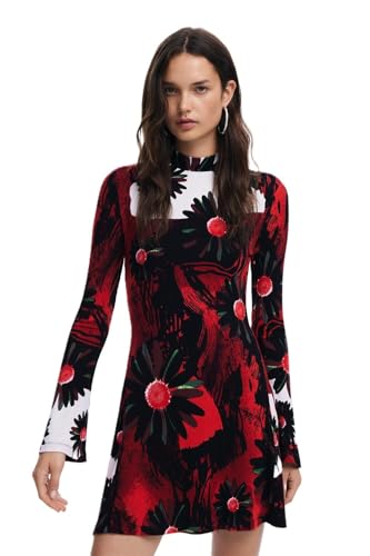 Desigual Damen Woman Knit Long Sleeve Dress, Rot, XL EU