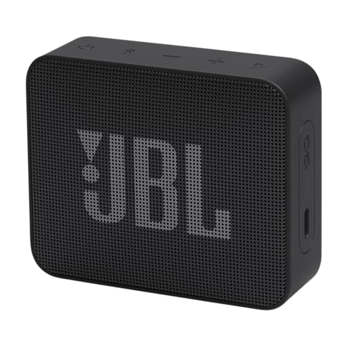 JBL GO Essential 2, tragbarer Bluetooth-Lautsprecher mit Original Pro Sound, bis zu 5 Stunden Akkulaufzeit, mit IP67 wasserdichtem Design, Schwarz