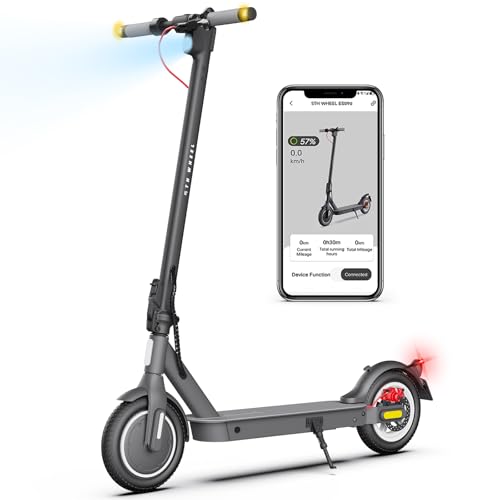 E Scooter mit Straßenzulassung, 10 Zoll, Max 32km Reichweite 20km/h, Komfortable Stoßdämpfung, Elektro Scooter bis 120kg, Blinker, APP-Verbindung, Duales Bremssystem E Roller für Erwachsene